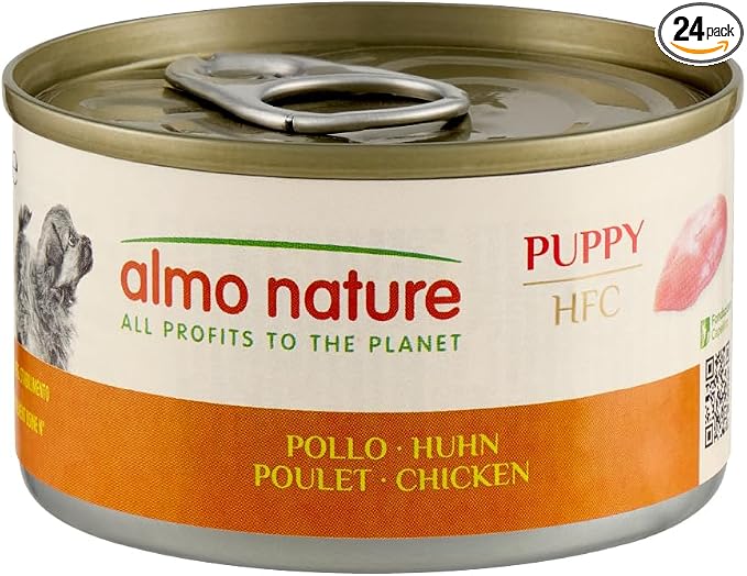 Almo Nature HFC Puppy - Alimento Umido per Cuccioli - Pollo - Qualità Human Grade, Senza Glutine, Monoproteico - 95g