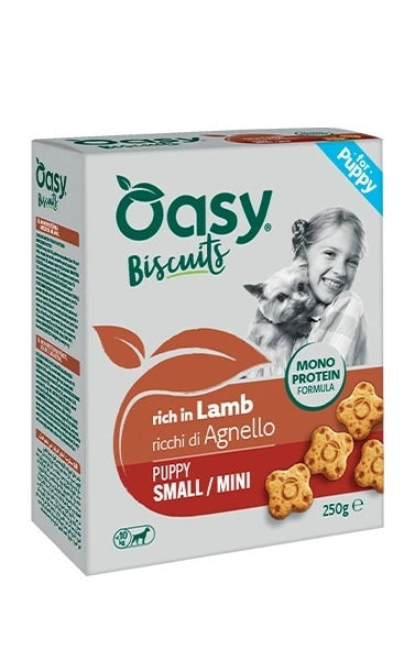 OASY CANE SNACK BISCUITS MONOPROTEIN PUPPY SMALL&MINI AGNELLO 250 GR