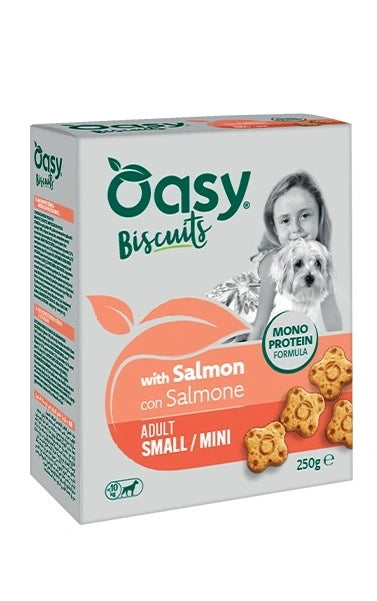 OASY CANE SNACK BISCUITS MONOPROTEIN ADULTO SMALL&MINI SALMONE 250 GR