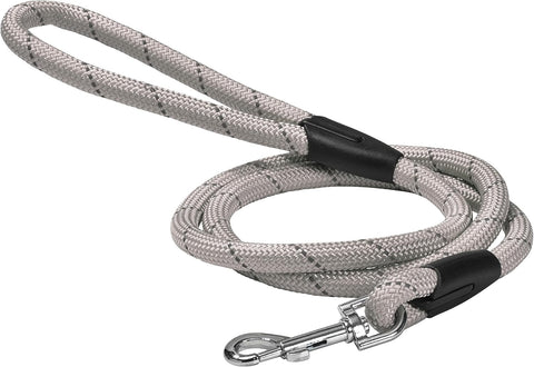 Bobby Walk - Guinzaglio per cani Tubolare, Guinzaglio per cani da Addestramento con moschettone, Nylon Resistente, Grigio, 124x1,2 cm