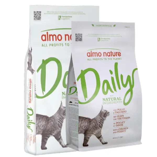Almo Nature Daily Ingredienti naturali Cat con Pollo e tacchino 12 KG