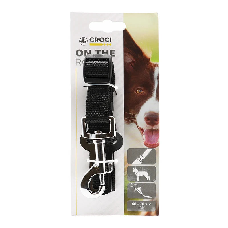 Cintura sicurezza cane per auto Misura: 2,5 X 46-70 CM