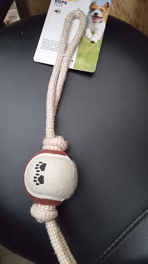 GIOCO CANE PALLA CON CORDA MARCA CROCI ROPE TOY