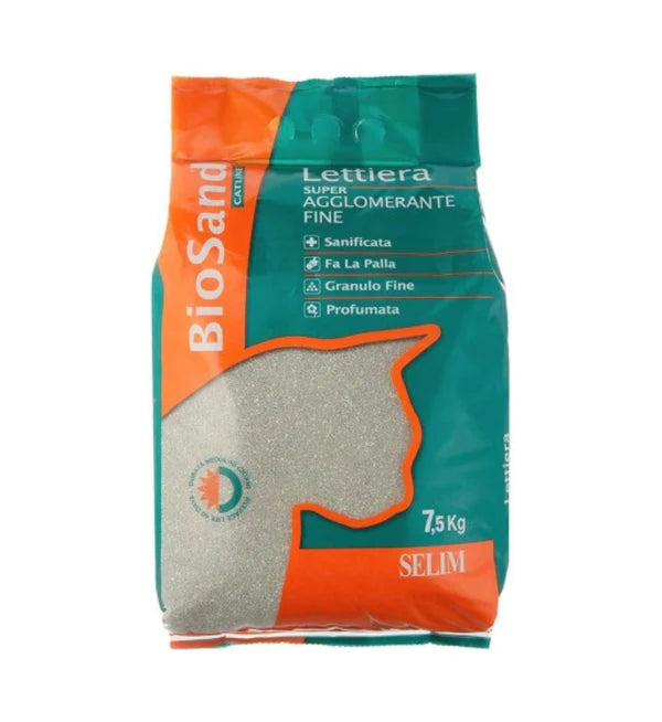 BIOSAND LETTIERA SUPER AGGLOMERANTE FINE DA 7,5 KG