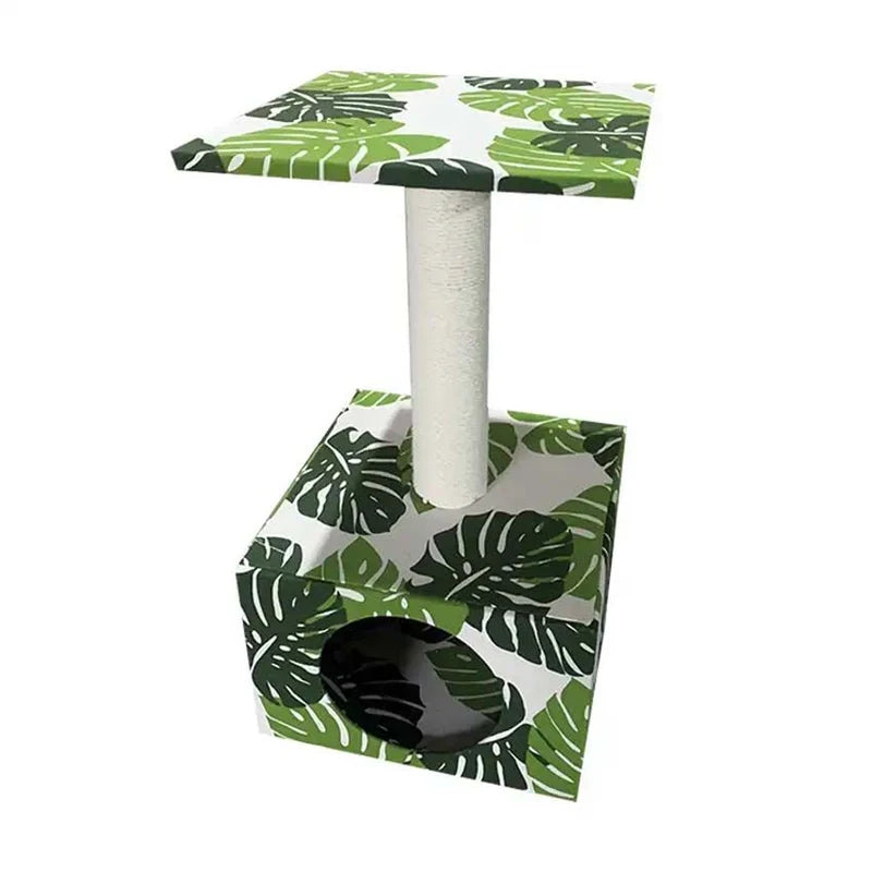 Green Leaves Cave: tiragraffi per gatti  30x30x55cm.