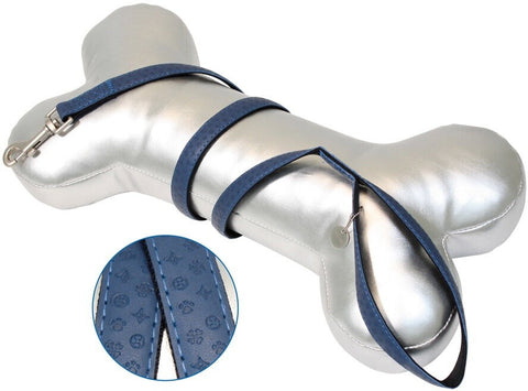 Croci Mylord Guinzaglio per Cani in Similpelle blu navy 2,5x120cm