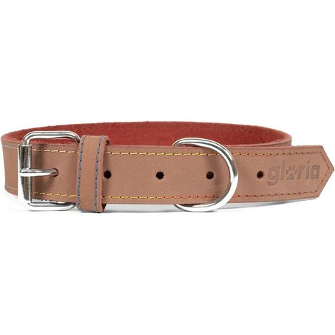 COLLARE NABUK GLORIA  35 CM X 12 MM MARRONE CHIARO