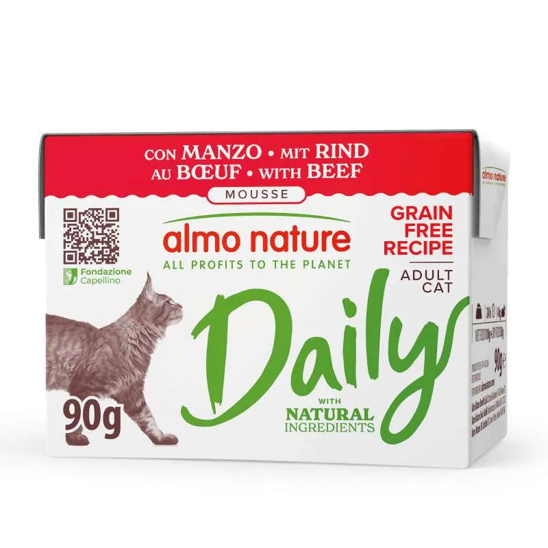 Almo nature daily gatto mousse con MANZO 90 gr tetra pak