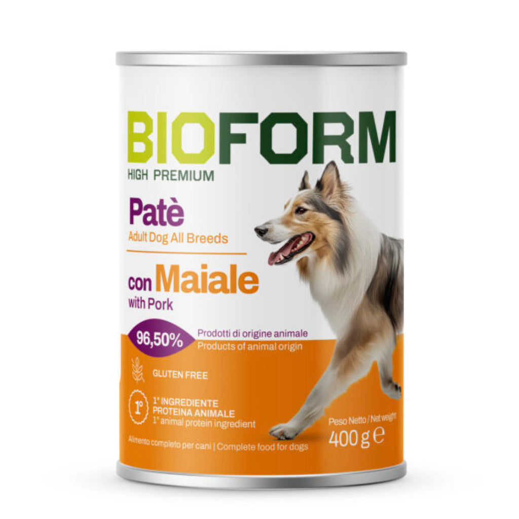 BIOFORM PATE' DOG 400 GRAMMI MAIALE GLUTEN FREE