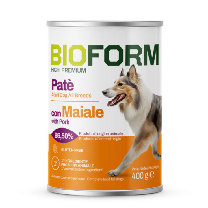 BIOFORM PATE' DOG 400 GRAMMI MAIALE GLUTEN FREE