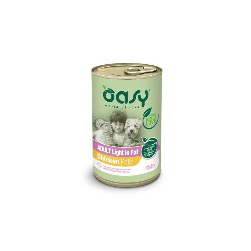 Oasy Dog Lifestages Adult Light in Fat con Pollo Lattina in Patè 400 g SCADENZA 21 11 2026