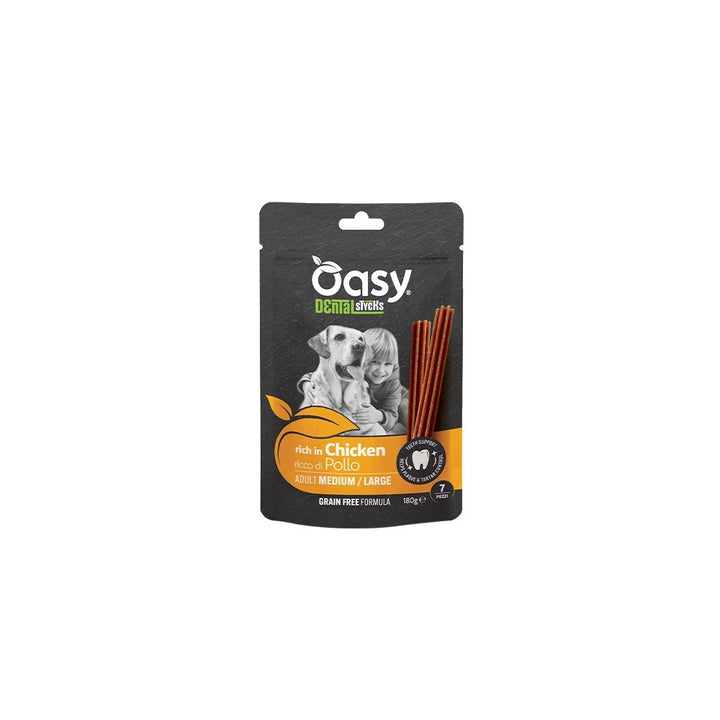 OASY - SNACK DOG GRAIN FREE DENTAL STICKS  - MEDIUM/LARGE 180g 7 PEZZI