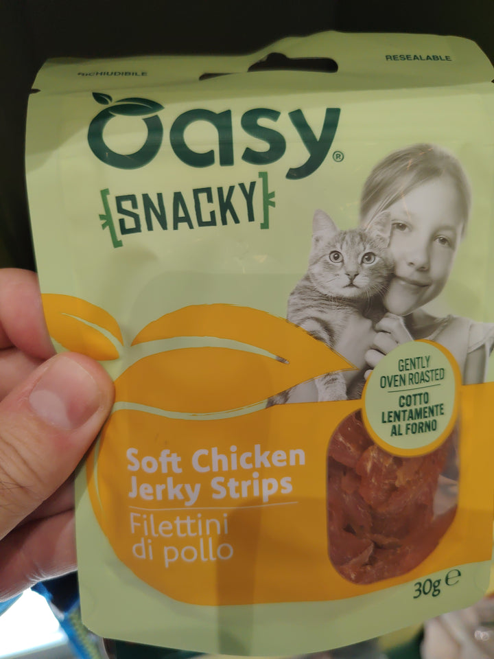Snacky oasy gatto cat filettini di pollo 30 gr